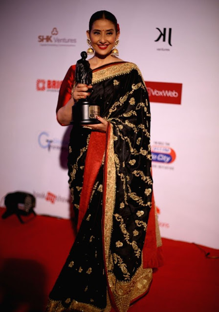 Actress Manisha Koirala Stills In Traditional Black Saree 32